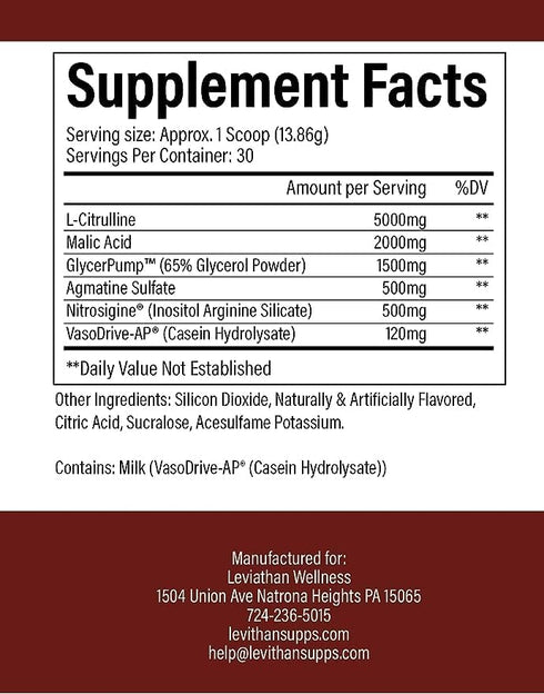 Vigor Stimulant Free Nitric Oxide Boosting Pre-Workout Powder, 30 Servings, Fruit Punch