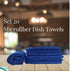 RSV Clean Microfiber Dish Towels 12" x 12" Inch, Blue, 20 Pack Premium Towels for Cleaning Glass, Kitchens, and