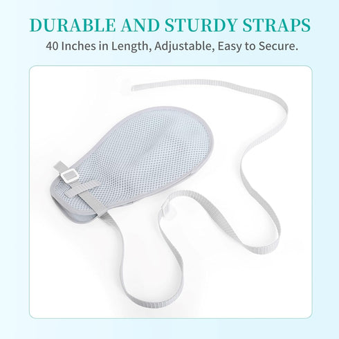 Medical Restraint Gloves - 2Pcs Hand Protective Gloves for Dementia Patients, Elderly, Autistic Child, Gray