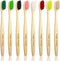 Virgin Forest Bamboo Toothbrush, Biodegradable Eco-Friendly Natural Wooden Toothbrushes, Vegan Organic Bamboo Charcoal,