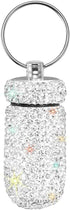 Portable Pill Case, Waterproof Pill Holder with Keychain, Bling Pill Box for Outdoor Travel