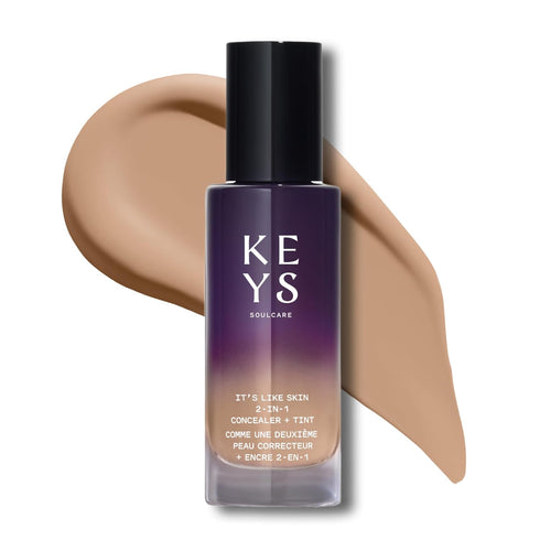 Keys Soulcare 2-In-1 Concealer + Tint, Brightens & Blurs with Niacinamide & Squalane, Vegan, 1 Fl Oz