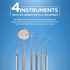 4tified Dental Tools Hygiene Kit, 4 PCS French Stainless Steel Professional Teeth Cleaning Home Use