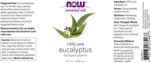 NOW Foods Eucalyptus Globulus Oil, 4 Fluid Ounce