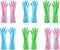 URSMART Dishwashing Household Gloves, 6 Pairs Rubber Latex Waterproof for Kitchen Dish Washing Laundry Cleaning (Color