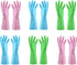 URSMART Dishwashing Household Gloves, 6 Pairs Rubber Latex Waterproof for Kitchen Dish Washing Laundry Cleaning (Color