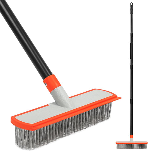 MAVRIZ Stainless Steel Concrete Brush with Long Handle - Heavy Duty Deck