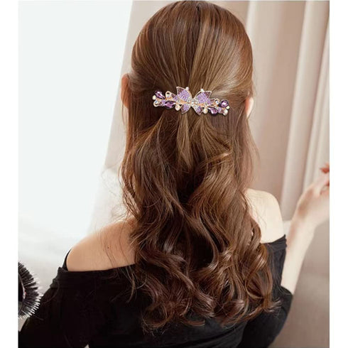 inSowni 4 Pack Luxury Glitter Hair Barrettes - Sparkly Jeweled Gems Crystal Rhinestone Butterfly Clips