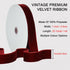 TONIFUL Burgundy Velvet Ribbon 1 Inch x 25yds, Vintage Velvet Ribbons, for Christmas Wreath Decoration Handmade Craft Ornaments Gift Wrapping & Bow Making, Valentine's Day Bouquet Packaging by TONIFUL