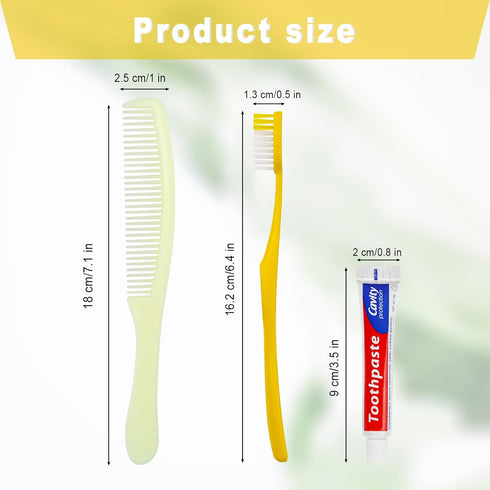 20 Pack Disposable Toothbrushes with Toothpaste and Comb Set, Individually Wrapped Travel Toothbrushes Kit