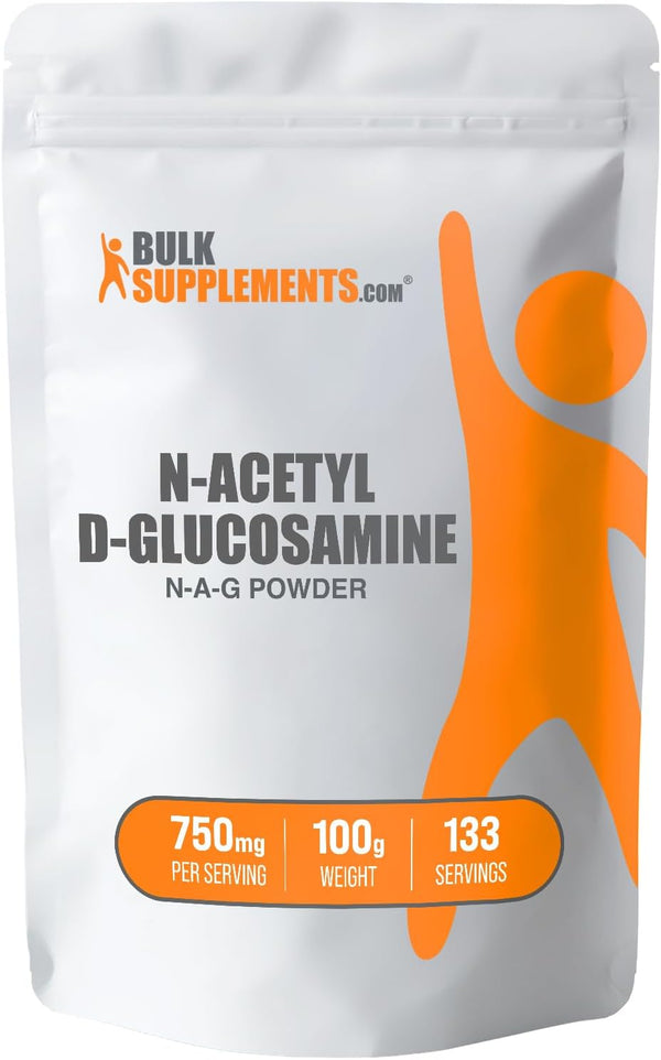 BulkSupplements.com N-Acetyl Glucosamine Powder - Glucosamine 750mg Supplement, Gluten Free, 100g (3.5 oz) (Pack of 1)