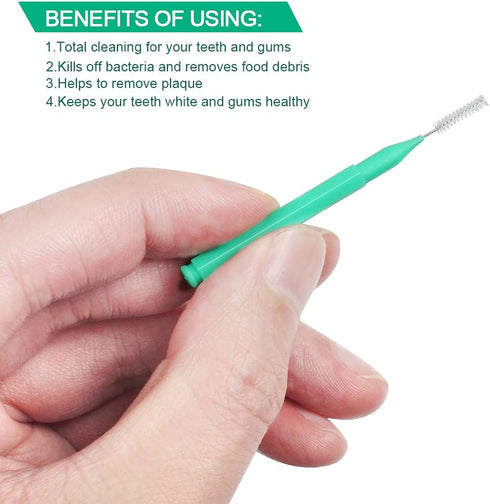 ewinever 100 Pieces Interdental Brush, Toothpicks for Oral Dental Hygiene, Braces Brush Teeth Cleaner