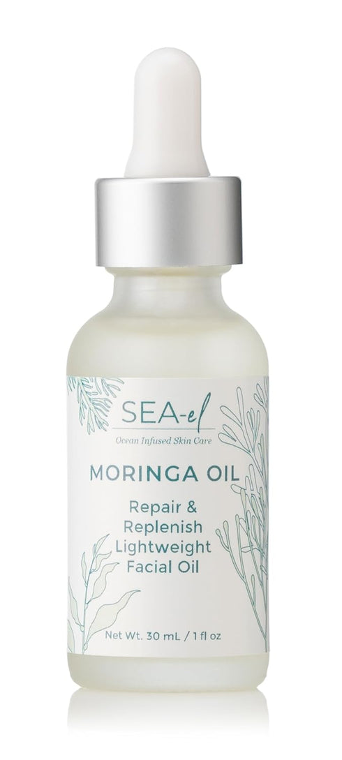 Moringa Seed Facial Oil Drops - Super Moisturizing Antioxidant-Rich Glow with Sea Kelp & Vitamin E, 1 Fl Oz