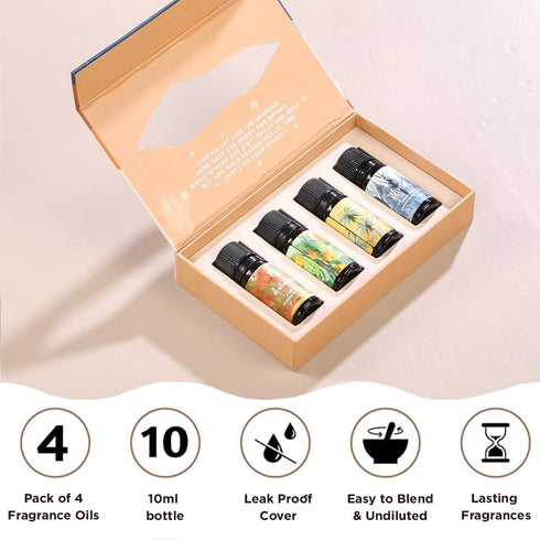 Folkulture Essential Oils for Diffuser for Home, Set of 4 Essential Oils Set, Diffuser Oils Scented, Essential Oils for Candle Making, Diffuser Oil Scents, Fragrance Oils for Soap Making - Seasons