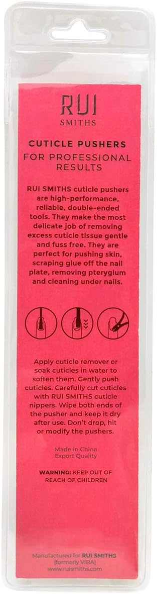 Rui Smiths Pro Cuticle Pusher, Stainless Steel Manicure Tool, Style 105