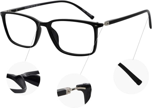 MARE AZZURO Men's Stylish Reading Glasses, Classic Rectangle Readers +275