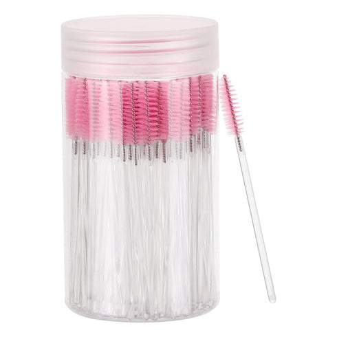 100 Pcs Disposable Mascara Wands, Crystal Eyebrow Spoolies Brush for Eyelash Extensions, Makeup Applicators with
