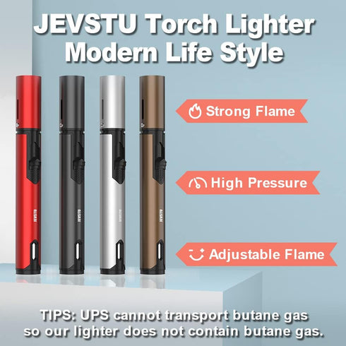 4 Pack Long Torch Lighter, Adjustable Refillable Multipurpose Lighter for Grill BBQ