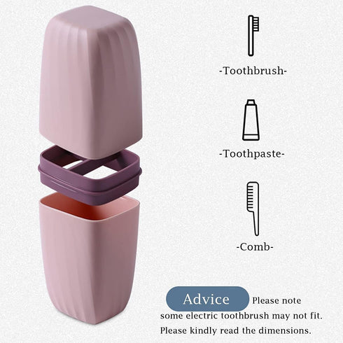 Travel Toothbrush Cup Case, Portable Toothbrush Holder with Cover, Toothpaste Storage for Camping, School, Trip
