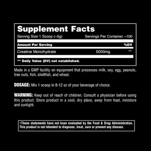 Animal Micronized Creatine Monohydrate Powder - Supports Muscle Growth, Endurance, Strength, Recovery for Men & Women,