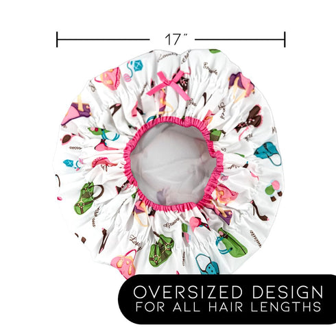 Reusable Oversized Shower Cap & Bath Cap, Waterproof, Designed for All Hair Lengths