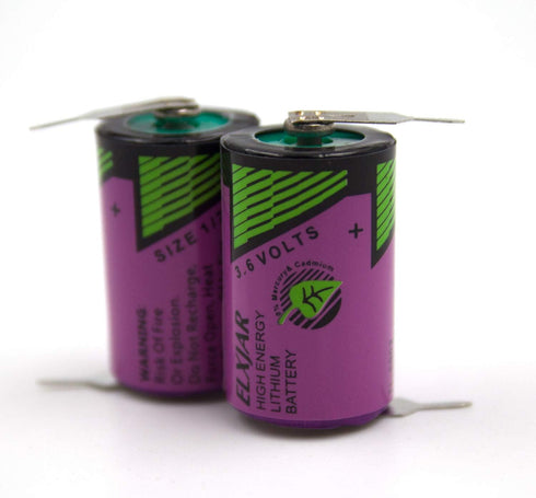 elxjar TL-5902/T (T Terminal) 3.6V 1/2AA Battery Replacement, 2-Pack for Tadiran