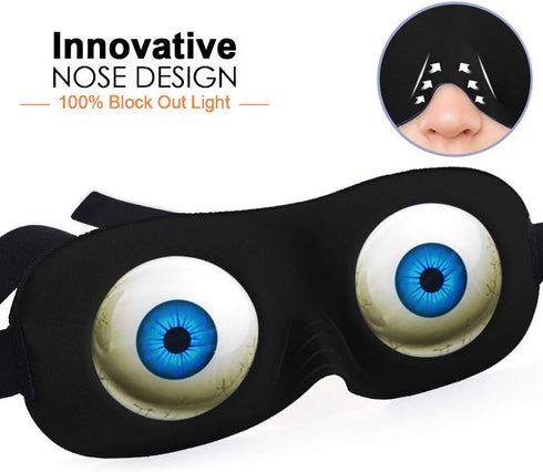 Tphon Eye Sleep Mask – Funny Blindfold for Women, Men & Kids, Upgraded 3D Contoured 100% Blackout Sleeping Mask