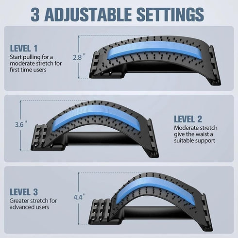 MAKIVI Back Stretcher Magnetotherapy Multi-Level Adjustable Massager Waist Neck Fitness Lumbar Cervical Spine Support