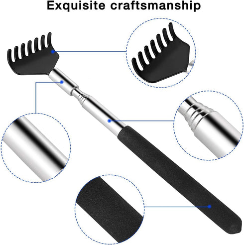2 Pack Portable Extendable Back Scratcher, Stainless Steel Telescoping Back Scratcher with Beautiful Packaging