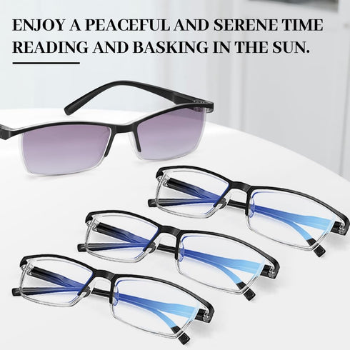 LUFF 4PCS Anti-Blu-Ray Reading Glasses UV400, Sun Readers with Spring Hinges (2.5X)