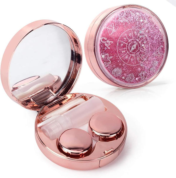ofone Contact Lens Case - Bling Constellations Contact Cases Travel Kit with Remover Tool Tweezers Solution Bottle