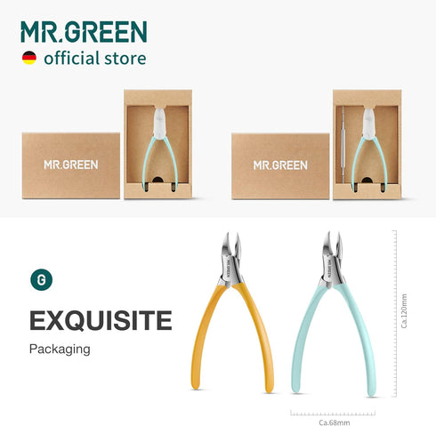 MR.GREEN Toenail Clippers, Stainless Steel Ingrown Nail Cutter for Thick and Hard Nails