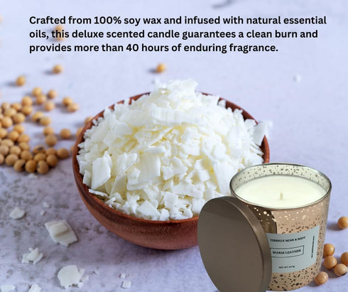 Patchouli & Sandalwood Handamde Soy Candle Non-Toxic Aromatherapy Candle for Relaxation and Meditation, Long-Lasting