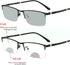 Transition Photochromic Rectangular Frame Bifocal Reading Glasses for Men Women, UV400, Clear Sunglasses