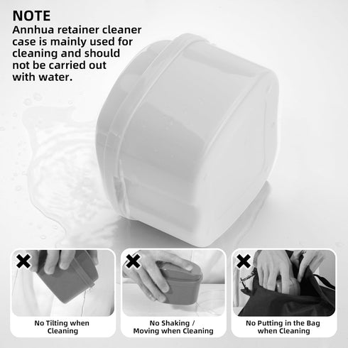 Annhua Dental Orthodontic Retainer Case, Travel Denture Cup Holder, Soaking Box for Cleaning and Storage