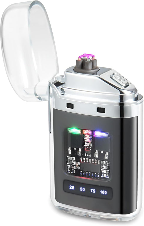 Electric Lighter, Waterproof Outdoor Lighter, Plasma Dual Arc Lighter, Rechargeable for Camping, Hiking, Survival Gear