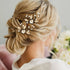 inSowni 5 Pack Gold Pearls Leaf Hair Pins, Wedding Bridal Alligator Leaves Hair Clips for Women Girls