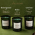 Set 3 (5.6oz) of Three Scented Candles for Men | Masculine scents of Bergamot & Sandalwood. Leather & Mahogany, Tobacco