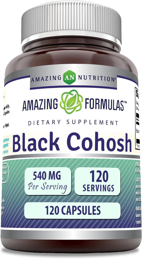 Amazing Formulas Black Cohosh Supplement | 540 Mg per Serving | 120 Capsules | Non-GMO, Gluten-Free