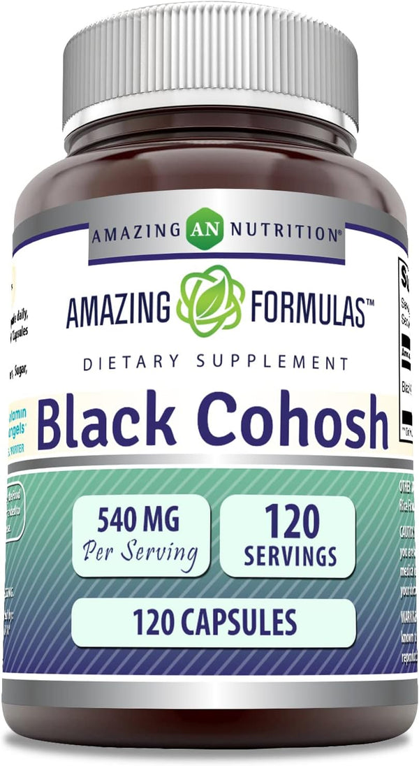 Amazing Formulas Black Cohosh Supplement | 540 Mg per Serving | 120 Capsules | Non-GMO, Gluten-Free