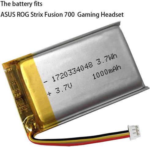 1000mAh 3.7V Battery Replacement for ASUS ROG Strix Fusion 700, Turtle Beach Stealth Headsets, JBL TOUR ONE