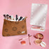 WLLWOO Makeup Bag-2pcs Smile Face Corduroy Cosmetic Bag, Waterproof Pencil Case Coin Purse for Women Travel Toiletry