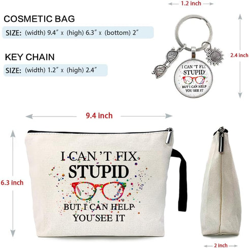 Optometrist Cosmetic Bag Keychain Pendant - Gifts for Eye Doctor and Optometry Students