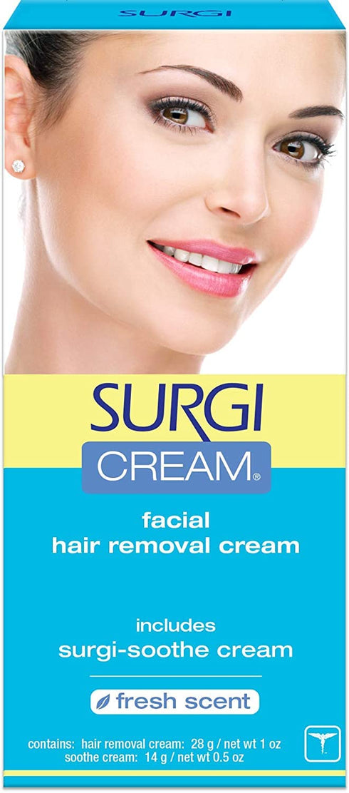 Surgi Facial Hair Removal Cream, 1 oz x 2 Pack