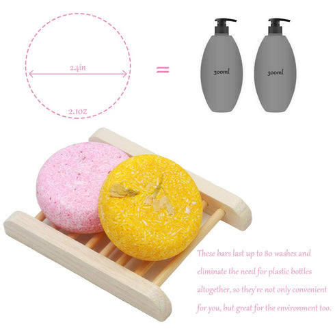 VERT Shampoo Bar, 2 Pieces - 100% Natural Solid Shampoo Soap for Treated Dry Damaged Hair, Rose & Jasmine, 4.2oz