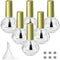Empty Nail Polish Bottles Gold Top, 6PCS 10ML Glass Bottles with Funnel & Mixing Balls for Nail Art