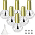 Empty Nail Polish Bottles Gold Top, 6PCS 10ML Glass Bottles with Funnel & Mixing Balls for Nail Art