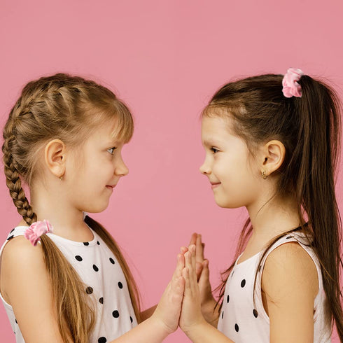 WHAVEL Pink Scrunchies, 16 Pieces Velvet Hair Ties for Party Favors, Valentines Galentines Day