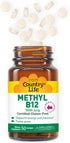 Country Life Methyl B-12 3000 mcg Lozenges, Vegan, 50 Count for Energy Support
