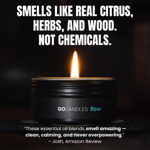 Set Set Go Candles Luxury Scented Candle for Men | Energy Flow Chill | Candles for Home | Aromatherapy | Non Toxic